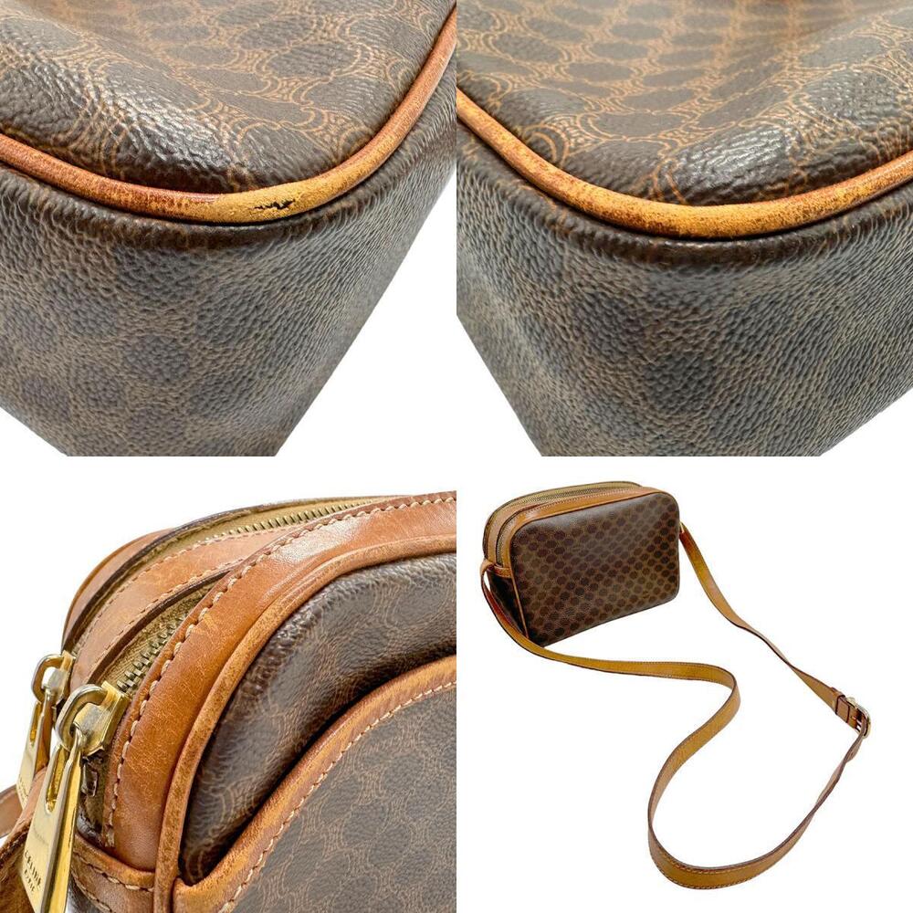 Celine Coated Canvas Macadam Shoulder Bag Brown - Picture 3 of 4